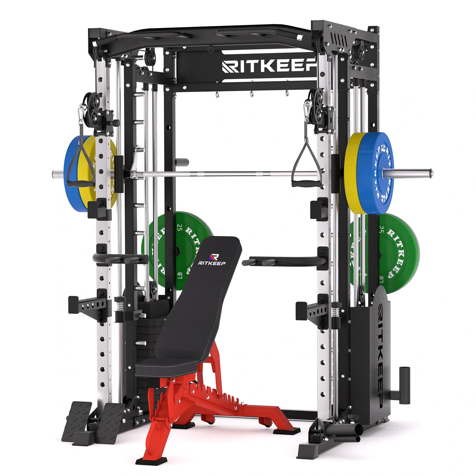 PMAX 5600 Smith Exercise Machine Trainer Pro Complete Home Gym Package