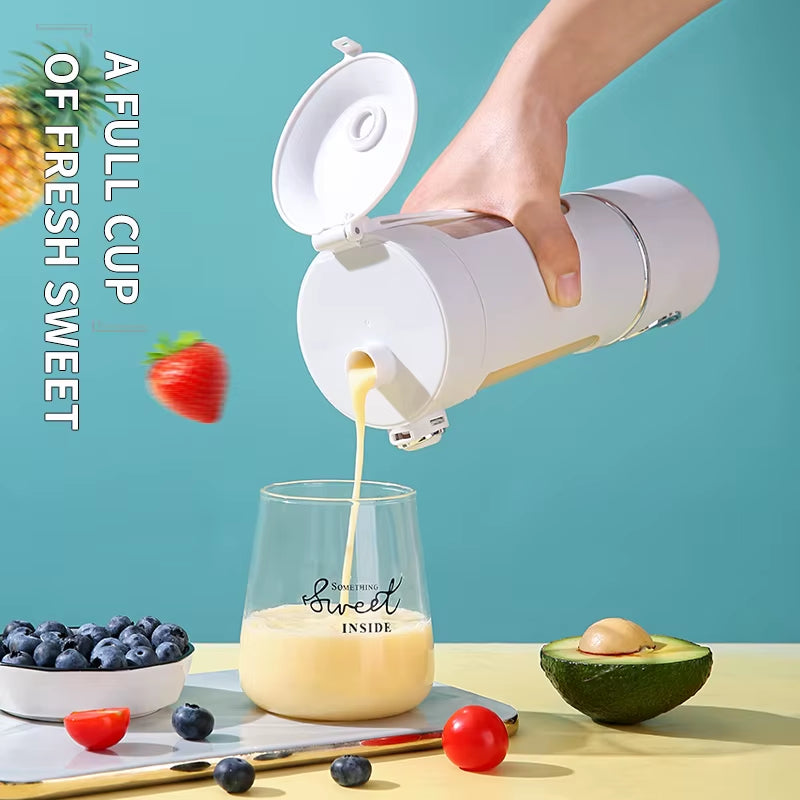 New Portable Juice Maker Blender for Shakes Smoothie 700ML Durable Juicer Steel Blades 2 in 1 Blender Bottle Smoothie Portable