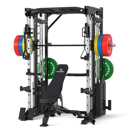 PMAX 5600 Smith Exercise Machine Trainer Pro Complete Home Gym Package